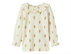 Lil Atelier blouse turtledove with waffle ice cream